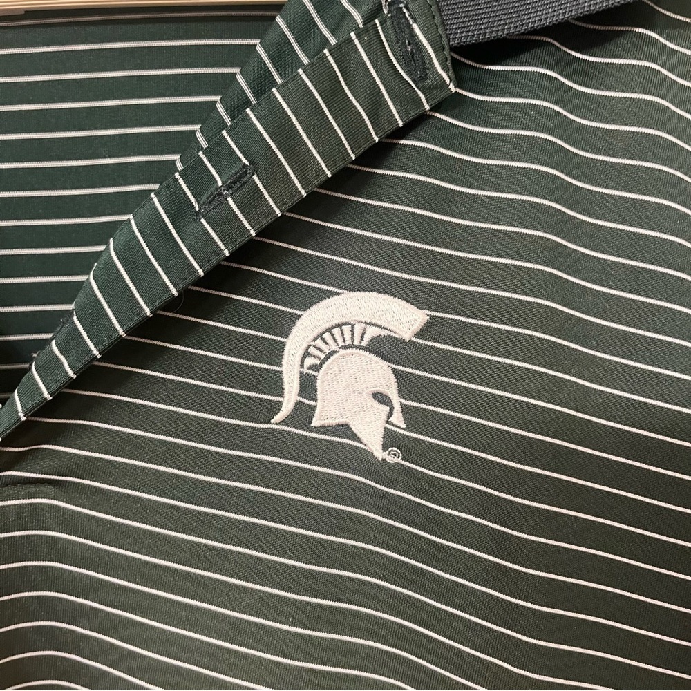 Nike Golf MSU Striped Embroidered Short Sleeve Polo Shirt Men’s Large - Picture 3 of 5